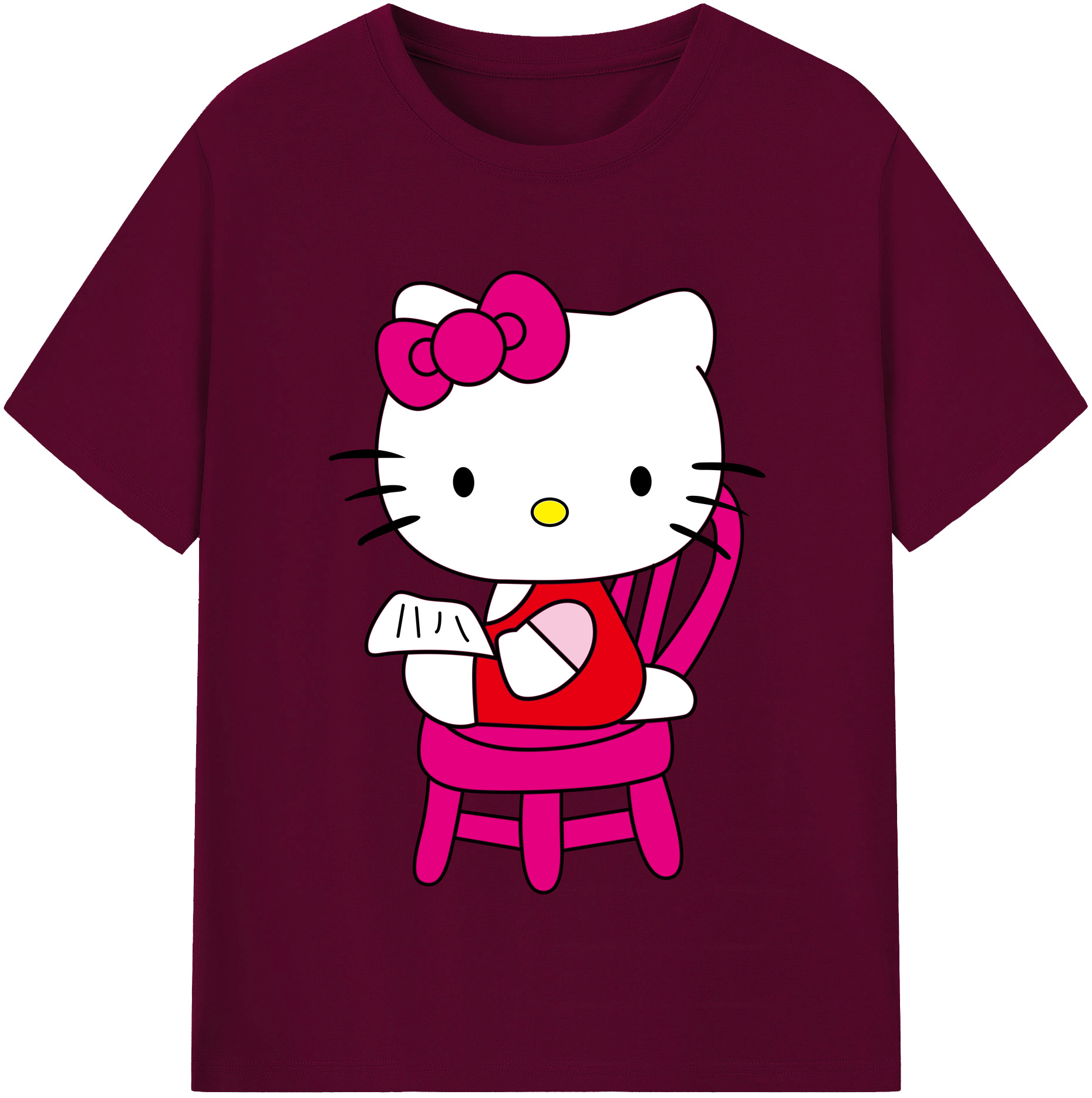 （画像用） Hello Kitty ハローキティ レディースカジュアルプリントTシャツ（綿100％）